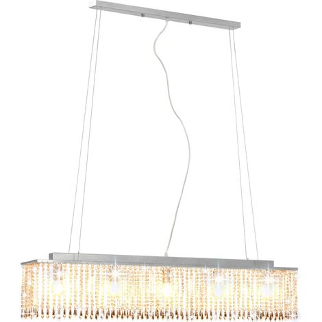 Plafonnier design réglable hauteur 104 x 115 cm ambiance élégante salle à manger en métal argenté (1/5)