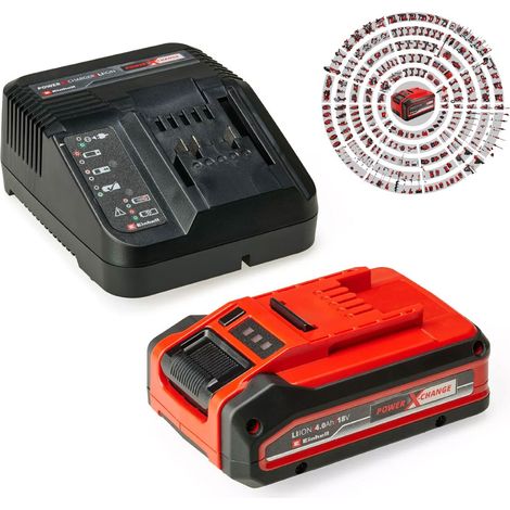 Einhell 18v 4.0Ah PLUS Battery + Fast Charger Power X-Change PXC Starter Kit (1/5)