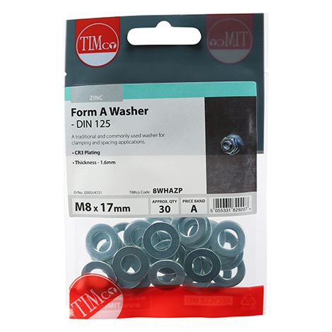 TIMCO Form A Washers DIN125-A Silver - M8