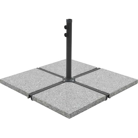 vidaXL Plaques de poids de parasol 4 pcs Granit Gris Carré 100 kg (1/5)