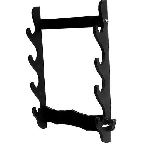 Support mural vintage pour épée katana, présentoir suspendu en bois, décoration maison, porte-arme traditionnel, design rétro, fixation facile.