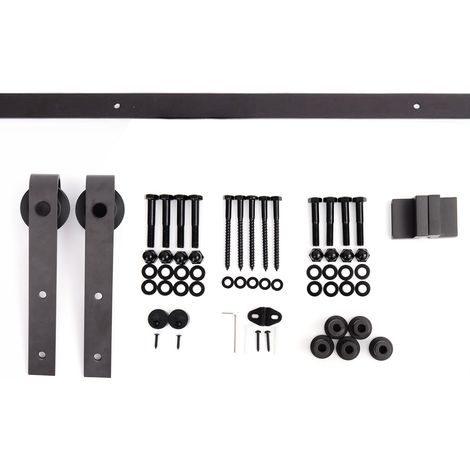 Kit Porte Coulissante 200 cm 90 kg Acier Carbone Marron