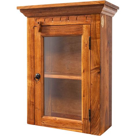 vetrina in legno di Acacia 52x24x69 miele dorato laccato OXFORD 01002