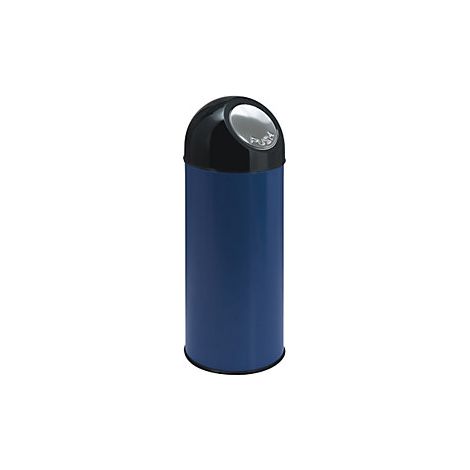 Cubo de basura con trampilla  acero  capacidad 55 l  azul