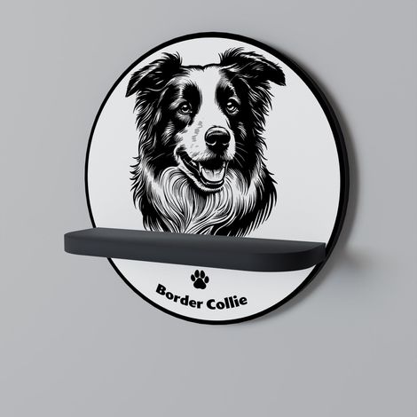 BORDER COLLIE Estante redondo negro (1/5)