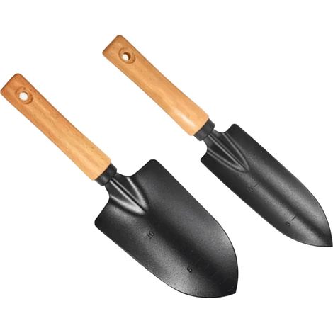 Lot de 2 pelles de jardin, petite pelle à manche en bois, pelle de jardin multifonctionnelle, idéale pour le potager. (1/5)