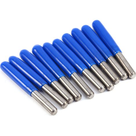 Lot de 10 fraises en carbure de 3,175 mm (0,1 mm) pour gravure de circuits imprimés, fraisage et sculpture sur routeur CNC (1/5)