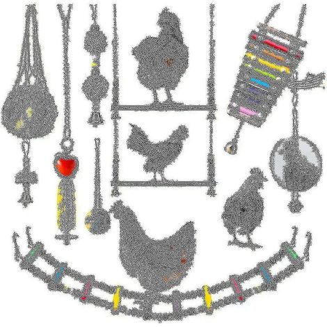 Jouets pour poules Jouet pour poules Xylophone pour poules Jouets pour poules Pont pour poules Jouets pour poules à picorer Jouets pour poules à miroir (1/3)