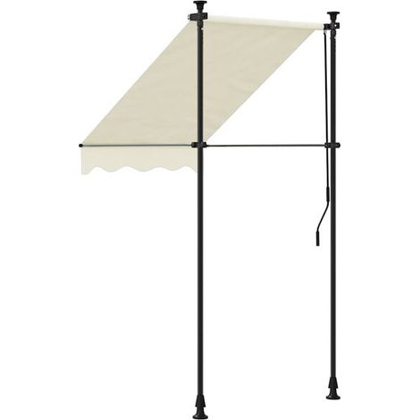 Auvent rétractable manuel crème 100 x 150 cm avec cadre en acier – Protection solaire élégante pour terrasse et jardin, extérieur anti-UV (1/5)