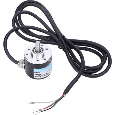 Encodeur rotatif 5-24 V CC AB biphasé à arbre plein incrémental, 1000 P/R pour l'automatisation et les équipements de bureau. (1/5)
