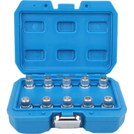 10 Pièces Jeu De Clés D'écrou Roue Blocage Kit D'installation D'extracteur Douilles Antivol pour 1 2 3 5 7 Série X1 X3 X4 X5 X6 - (1/5)