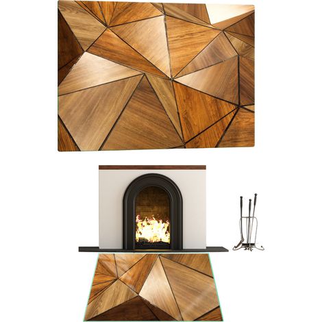 CHIMENEA DE CRISTAL TEMPLADO. DIMENSIONES DE LA BASE: 52 x 50 cm. MOSAICO GRÁFICO. (1/5)