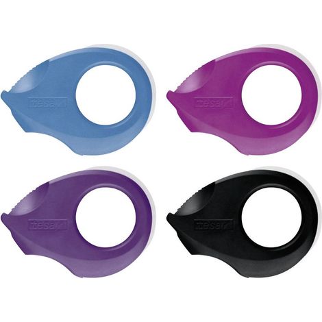 tesa Dispenser per nastro adesivo 58230-00 Nero, Viola, Rosa, Blu (1/5)