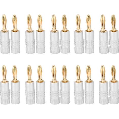 20 fiches bananes en laiton plaqué or, résistantes à l'humidité, de 4 mm, pour enceintes NAKAMICHI (1/4)