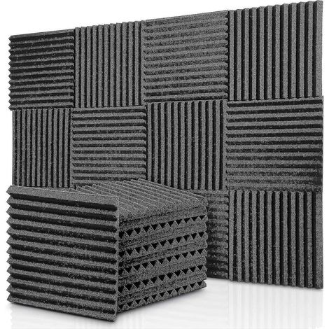 Lot de 12 panneaux de mousse acoustique en forme de coin, mousse insonorisante ignifugée pour salles de bains (1/5)