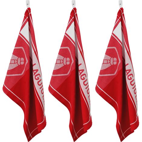 LAGUIOLE CUISSON - Lot de 3 torchons jacquard 50x70cm rouge - "Miel" (1/3)