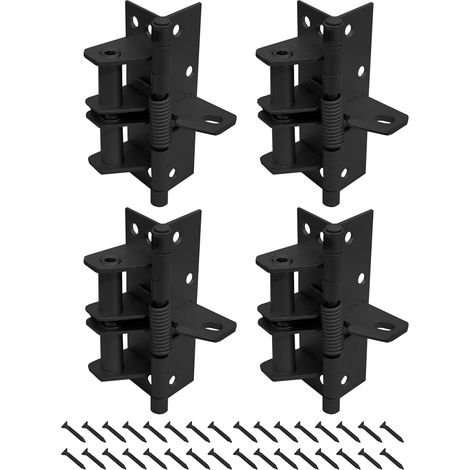 4 Pack Self Closing Spring Door Hinges for Interior Door Hinges Residential Heavy Duty Door Hardware Black (1/5)