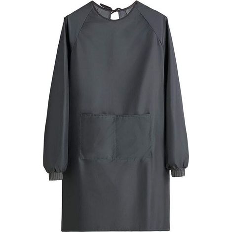 Tablier Femme Ménage Impérmeable Blouse Travail Femme avec Poches Tablier à Manches Longues pour Maison Jardin (1/5)