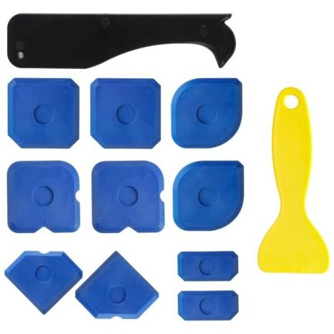 12 Pièces Lisseur Joint Silicone, Grattoir à Déjointer Carrelage, Outil de Lissage et Enlèvement de Joint Silicone pour Cuisine, Salle de Bain et Résine Acrylique (1/5)
