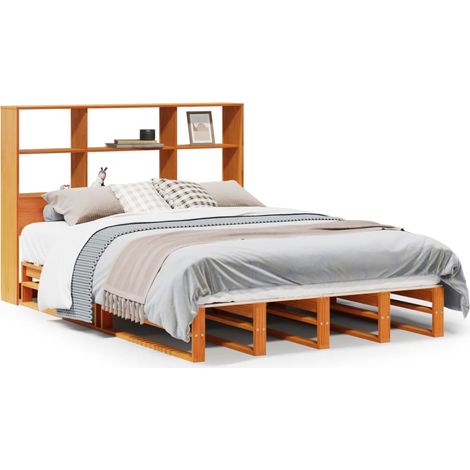 Maison Exclusive - Letto Libreria senza Materasso Marrone Cera 160x200 cm Legno