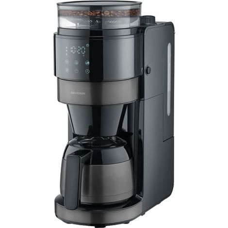 Filterkaffeemaschine mit Mahlwerk - SEVERIN - KA4831 - Perfect Grind Technologie - isolierte Kanne für 8 Tassen - Schwarz/Edelstahl (1/5)
