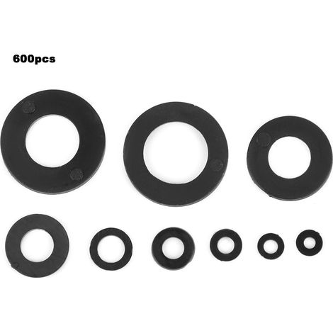 Satz mit 600 schwarzen Nylon-Unterlegscheiben und -Dichtungen, M2-M12, 9 Größen, Hardware-Zubehör (1/5)