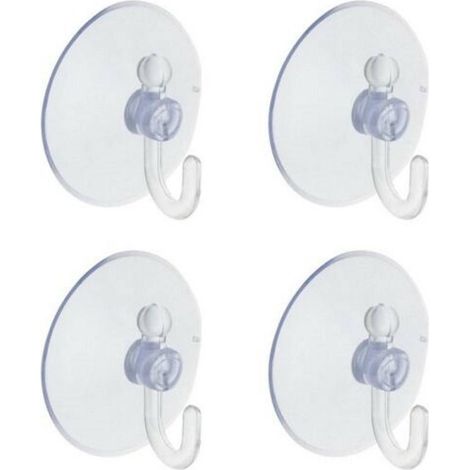 TrAdE Shop Traesio - Set 4 Ganci Appendini A Ventosa Trasparenti Per Casa Bagno Cucina -
