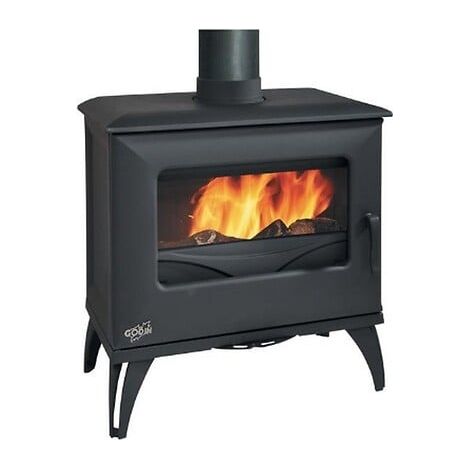 Godin – Poêle à bois fonte 8kW pour bûches jusqu'à 45 cm – Évacuation des fumées arrière ou dessus – Rendement 78.6% – 388151ANTH (1/2)