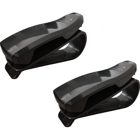 Support pour lunettes de soleil sur pare-soleil de voiture, clip rotatif à 180° avec pince à cartes, lot de 2 pour lunettes de soleil, tickets, cartes (noir)