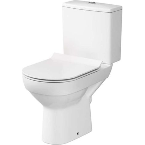 Cersanit City - WC monoblocco con copriwater SoftClose, scarico posteriore, ingresso inferiore, CleanOn, bianco K35-036 (1/3)