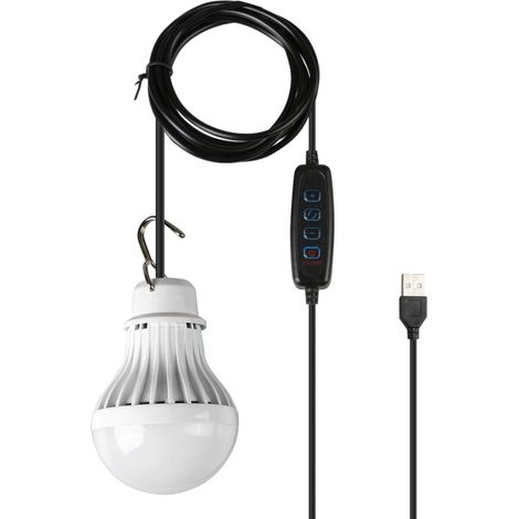 USB-LED-Außenlampe, warmweißes/warmweißes Licht, Helligkeit einstellbar, Aufhängehaken, ideal für Camping, Wandern und Notfälle. Tragbare Lampe.