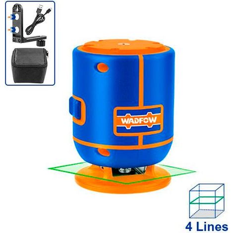 Niveau laser horizontal autonivelant WADFOW avec faisceaux verts, 30 m, précision ± 3 mm