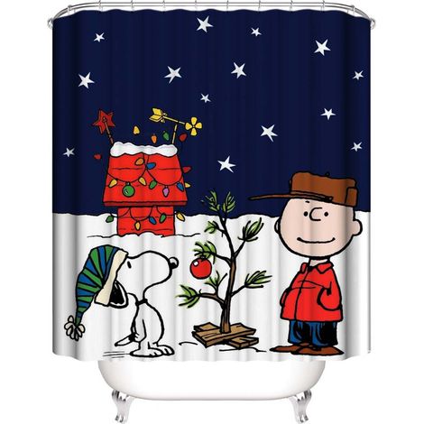 Duschvorhang mit Tiermotiv, 150 x 180 cm, Snoopy-Hundemotiv