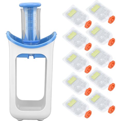 Mixeur manuel pour purée de bébé - Efficace, facile à utiliser, facile à nettoyer, durable, sûr et sain - Bleu (1/5)