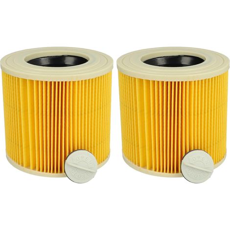 Filtre à cartouche pour Karcher WD3/WD2, 2 x pour WD 2200, WD 2250, WD 3300 M, WD 3500 P, A 2003, A 2004, A 2054 Me, A 2120, A 2504, A 2604, A Filtre à cartouche supplémentaire pour aspirateur nettoye (1/5)