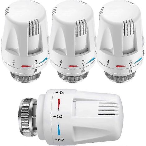 Tête thermostatique blanche de rechange pour robinets de radiateur, M30 x 1,5 (1/5)