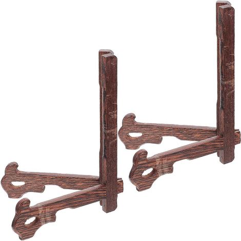 Présentoir en bois, lot de 2 supports de rangement rectangulaires pour organiser plateaux d'œuvres d'art et livres dans un atelier, une cuisine ou à domicile. Robuste et durable. (1/5)
