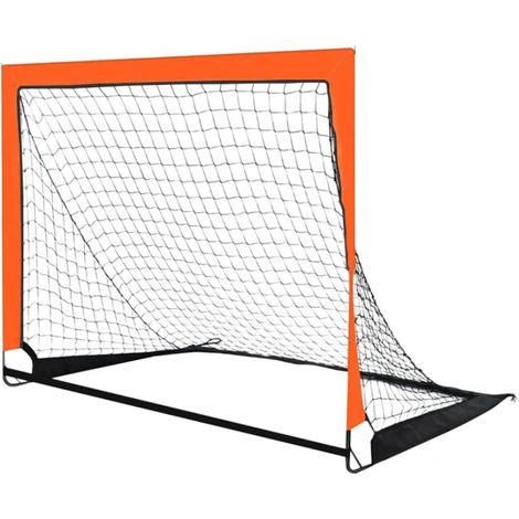 But de football pliable et portable pour enfants avec sac de transport, filet d'entraînement intérieur/extérieur pour tout-petits, orange, lot de 2 (1/5)