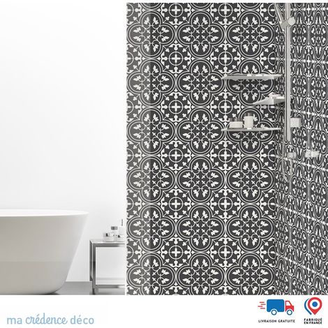 Panneau de douche : Carrelage classique 2 blanc - Alu composite - 90 - 245 (1/3)