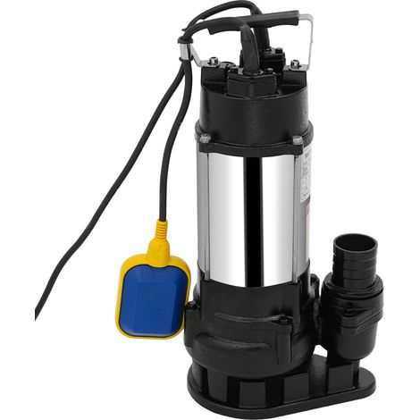Pompe submersible en acier inoxydable 0,55 kW 18 m³/h Débit 15 m Hauteur de refoulement Pompe pour eaux usées avec interrupteur à flotteur automatique Pompe à eau pour caves, fontaines d'eaux usées (1/5)