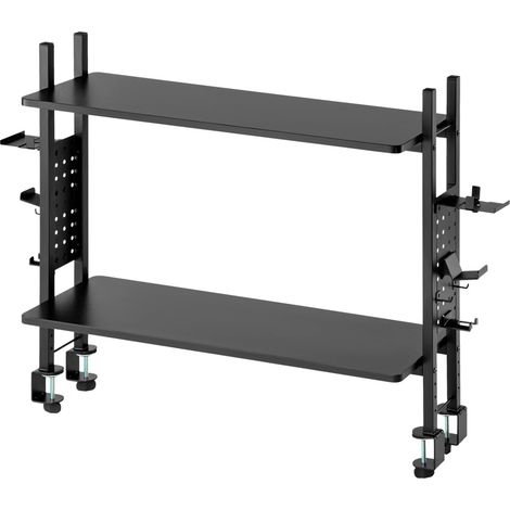 Organisateur de Table de Jeu, Étagère avec Deux étagères réglables, Supporte jusqu'à 15-30 kg, Installation Simple, Compatible avec Les Tables de 1 m de Large, Couleur Noire (1/4)
