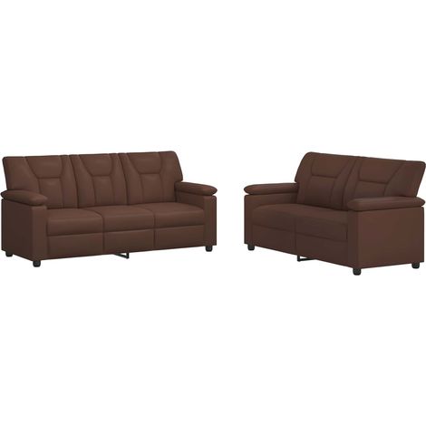 Ensemble de Canapés 2 pcs Marron Simili cuir vidaXL
