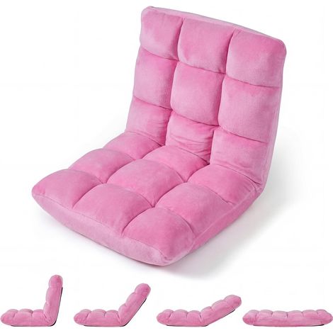 COSTWAY Sedia Cuscino Pavimento Terra Imbottita Spugna Schiuma Schienale Regolabile Pieghevole Reclinabile Supporto Velluto Soggiono Salotto Camera Letto Inte (1/5)