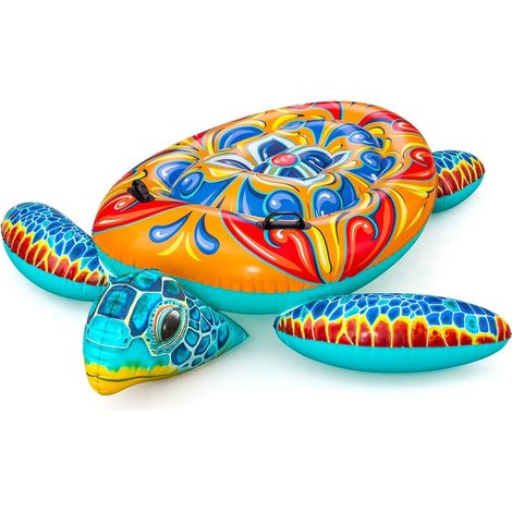 TRADE SHOP - Cavalcabile Gonfiabile Piscina Tartaruga Mediterranea Design Maioliche Con Maniglie 41523 - (1/5)
