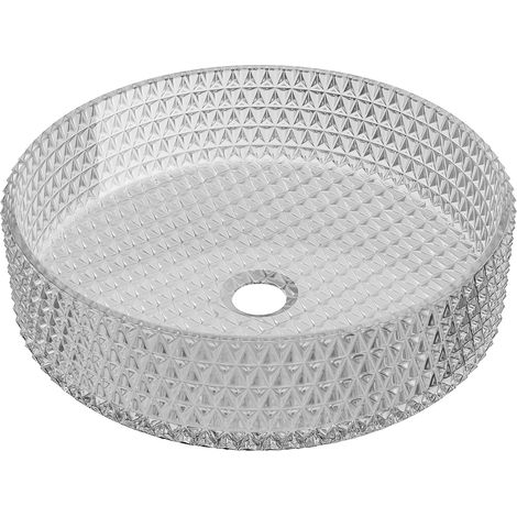 Mexen Aura lavabo de vidrio sobre encimera 39 x 39 cm, gris - 24013966 (1/5)