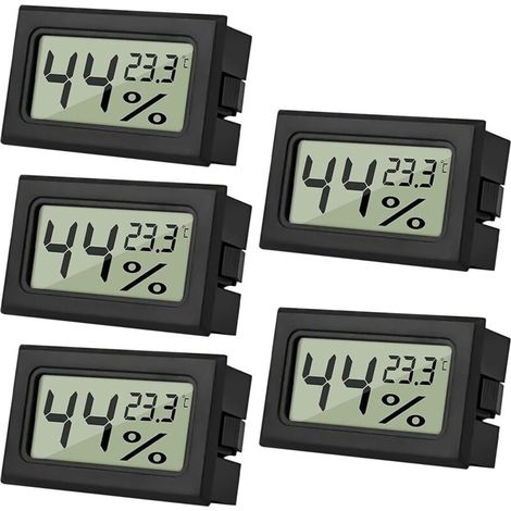 Mini-LCD-Digitalthermometer und Hygrometer für den Innenbereich, 5 Stück, für Reptilien, Büro, Küche, Inkubator, Gewächshaus XXW (1/4)