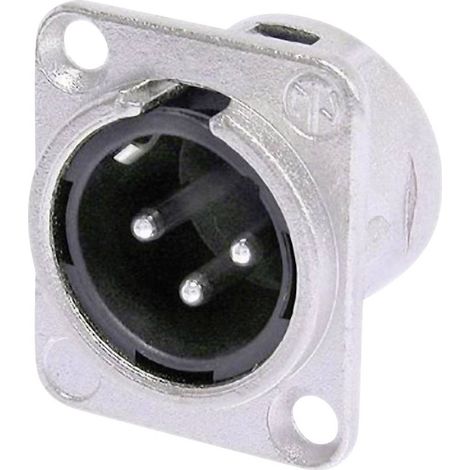 XLR embase mâle, contacts droits Neutrik NC3MDL1 Nombre de pôles: 3 argent 1 pc(s)