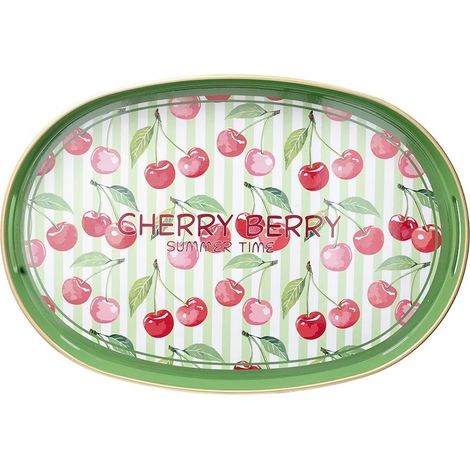 Tognana Vassoio Ovale Cherry Serving Summer Time  44 x 30 Cm Decorativo Polipropilene Verde (1/3)