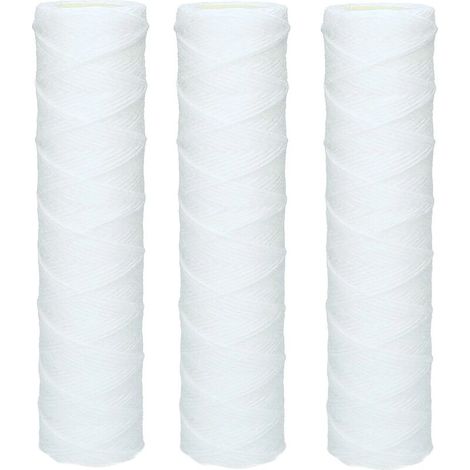 3x Cartouche Sédiment Bobinée pour l'osmose inverse, l'eau alimentée par le pôle et la filtration des particules - 50 microns
