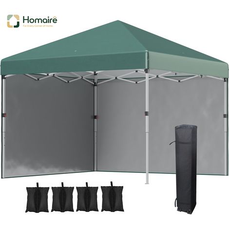 HOMAIRE Pavillon Faltbar 3x3m Winterfest avec 2 Murs, UV Schutz 30+ pour Camping et Jardin